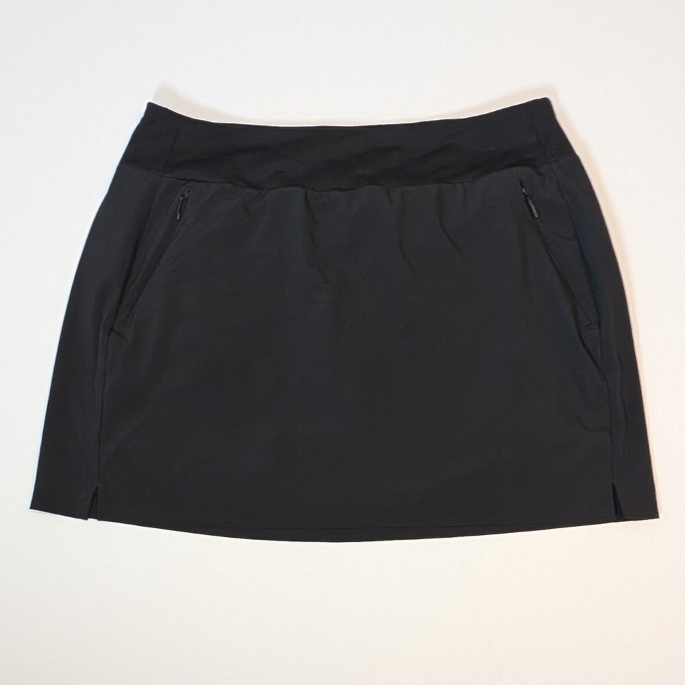 Athleta Soho Skort Women Size 12 Black Active Hiking Travel Skirt